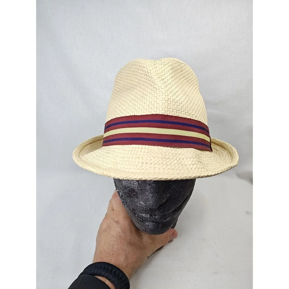 Peter Grimm 100% Paper Natural Straw Hat Men's Fedora‎ Front Lined Trilby O/S
